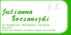 julianna bocsanszki business card